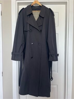 London Fog Black Double-Breasted Trench Coat